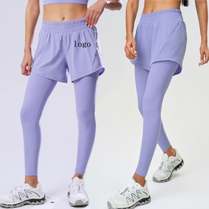 Nouvelle mode Leggings deux pièces avec poches serrées pour femmes, pantalons de sport et de fitness pour la course à pied - Product Image 1