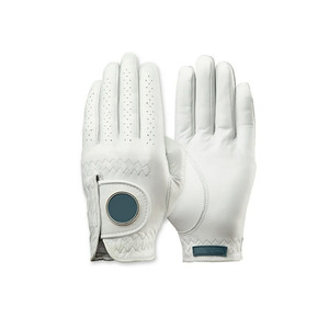 Guantes de Motociclismo para Hombre, con Logotipo Personalizado en la Mano Izquierda, Marcador de Bola Magnético, Dedos Completos, Antideslizantes, de Cuero Cabretta Auténtico - Product Image 1