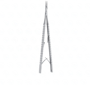 Castroviejo 14 cm Micro Porte-Aiguille Mâchoires Droites Manuelles en Acier Inoxydable avec Poignée à Ressort 1.2mm - Product Image 2