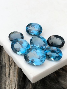 100% Natural London <b>Blue</b> semi-precious <b>Topaz</b> Oval Loose Indicolite <b>Topaz</b> Brilliant Cut Gemstone For Earrings <b>Necklace</b> Pendant - Product Image 4