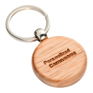 Portachiavi Rotondo in Legno Personalizzato e Moschettone - Gadget Promozionali Personalizzabili - Product Image 2