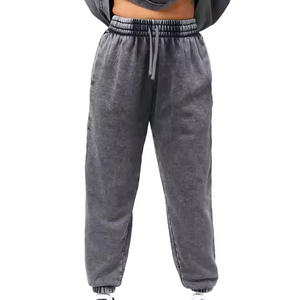 Latest <b>Vintage</b> Black Women Acid Wash Joggers Streetwear Hip Hop Casual Girl Pants Wholesale Custom Logo Women <b>Trousers</b> - Product Image 4