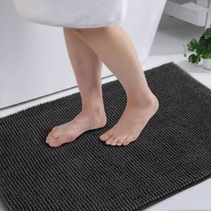 พรมห้องน้ำไมโครไฟเบอร์สีเทาเข้มมาตรฐานพลัส กันลื่น ซักได้ ขนาด 60x50 ซม. - Product Image 1