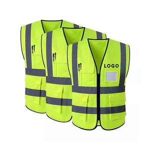 Gilet de sécurité haute visibilité pour hommes, réflecteur Xxxl, vêtements industriels de construction, 100% polyester, vert foncé, avec poches et fermeture éclair - Product Image 6
