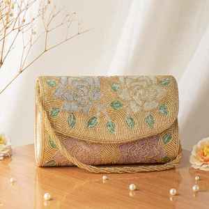 Sac à perles multicolores avec poignée, sac à main, sac à main décontracté, artisanat indien, fait à la main, sac baguette, - Product Image 4