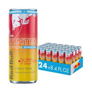 Boisson énergisante RedBull sans sucre, saveur cerise, carbonate, 80 mg de caféine avec taurine et vitamines B, 8,4 fl oz en bouteille - Product Image 1