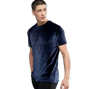 Drop shipping t-shirt en velours d'été de haute qualité nouveau style t-shirts en velours à manches courtes hommes t-shirts respirants SI-MTS-011 - Product Image 1