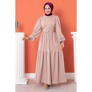 Robe Hijab Longue Ceinturée Stone - Product Image 5