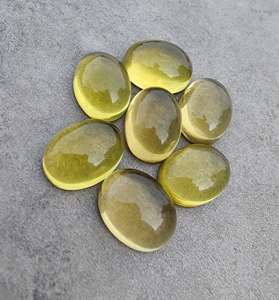 Quartz citron transparent de qualité supérieure, 10x14 mm, dos plat, calibré, poli, pierre précieuse en vrac pour la fabrication de bijoux fins en gros - Product Image 1