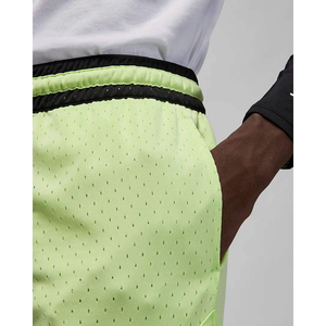 Men's Diamond Shorts 100% Polyester Mesh Light Liquid <b>Lime</b> & Black with Elastic Waistband and Striped Knit Tape - Product Image 5