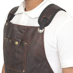 Tabliers d'outillage en cuir pour hommes et femmes, tablier de travail avec sangles réglables, confortable pour charpentiers, peintres, mécaniciens - Product Image 2