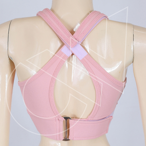 Soutien-gorge de Yoga pour femmes avec bretelles magiques réglables, Design personnalisé court avec fermeture éclair - Product Image 5