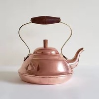 Bouilloire en cuivre artisanale avec couvercle, plaquée or, écologique, compatible micro-ondes, design moderne pour la maison, l'hôtel, la restauration