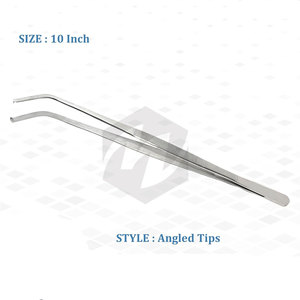 Tissue Thumb Forceps Multi-Purpose Lab Tweezers with Blunt & 1x2 <b>Rat</b> Tooth Tips Kocher Premium 10-Inch Angled Medic Instruments - Product Image 3