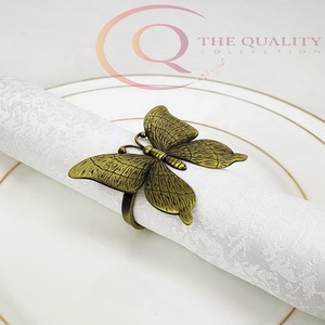 Anneaux de serviette décoratifs modernes en métal pour table à manger, accessoires de table de mariage écologiques améliorant la présentation des repas - Product Image 2