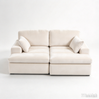 Canapé modulaire crème moderne avec design sectionnel et chaise longue pour salon et appartement de style scandinave