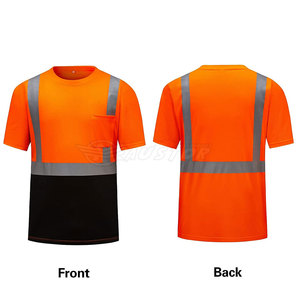Camiseta de manga corta reflectante Hi Vis para hombre, camisetas de seguridad transpirables Hi Viz de alta calidad - Product Image 4