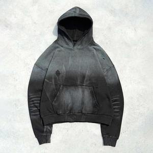 Fabricants de vêtements de rue délavés à l'acide en coton épais épais Sweats à capuche personnalisés surdimensionnés Boxy pour hommes - Product Image 4