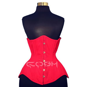 Corset amincissant respirant en maille rouge avec taille en coton pour femme - Product Image 3
