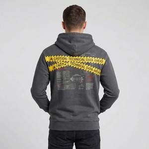 Sweat à capuche streetwear d'hiver pour homme, style industriel, imprimé graphique ruban de signalisation, coton épais, pull techwear, impression numérique - Product Image 2