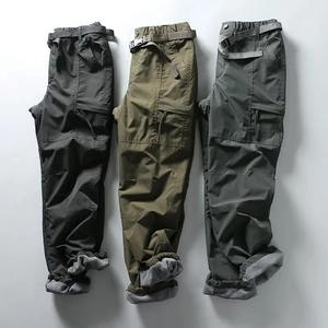 Pantalon cargo pour homme et femme, léger, respirant, écologique, en laine, imperméable, taille élastique, lavage à l'acide, hiver, extérieur - Product Image 4