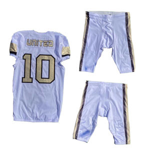 Uniforme de fútbol americano juvenil Jersey blanco Aparejos Sarga Nombre Números Equipo Sublimación Impresión Alta calidad Secado rápido - Product Image 6