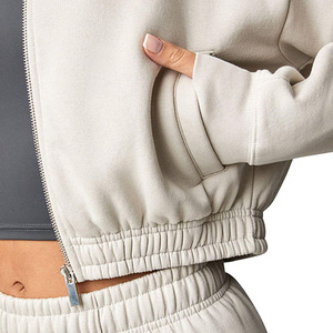 Trajes de sudor de lavado ácido algodón grueso cremallera apliques bordado parche acampanado chándales sudaderas con capucha completos y pantalones de chándal conjuntos para hombres - Product Image 6