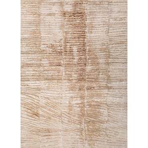 Alfombra Entropy Ivory de Lana y Seda de Bambú Anudada a Mano, 10 mm de Grosor, Rectangular, con Patrón Abstracto para el Hogar o Pasillo, Modelo Esk-465, Hecha a Mano - Product Image 1