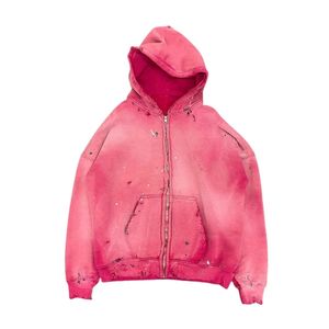 Acid Wash Faded Vintage Classic Printed Hoodie Lightweight Cotton Washed Zipper Oversized <b>Trendy</b> Streetwear <b>Hoodies</b> - Product Image 3