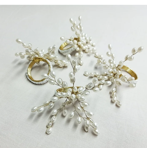 ชุดแหวนผ้าเช็ดปากลูกปัดมุก4ชิ้น - Product Image 3