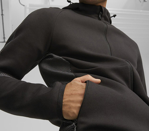 Sweat à capuche pour homme en coton 100% respirant et écologique, coupe régulière, imprimé en 3D, uni, avec fermeture éclair intégrale, logo personnalisé - Product Image 6