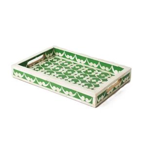 Plateau de service Ramadan personnalisé plateau en résine incrustée d'os pour le petit déjeuner thé café collation bonbons et petits objets plateau de service - Product Image 2