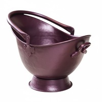 Seau à charbon en fer métallique finition bronze antique, ensemble de cheminée fait main de haute qualité et accessoires, seau à charbon avec poignée