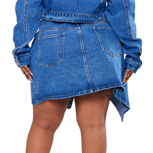 กระโปรงผ้ายีนส์ของผู้หญิงแฟชั่นใหม่กระโปรงผ้าเดนิมทนทานน้ำหนักเบาขายดี - Product Image 2