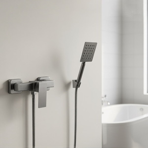Robinet de baignoire carré moderne en acier inoxydable 304, mitigeur eau chaude et froide à 2 fonctions, mitigeur de douche apparent, installation facile - Product Image 2