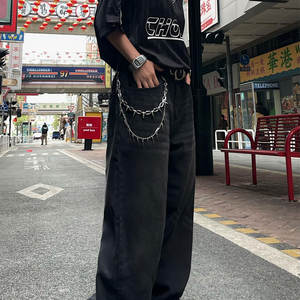 OEM Service Regular Fit Fashionable <b>Men</b> Oversized <b>Denim</b> Pants Top Quality Wholesale Custom Size <b>Men</b> Oversized <b>Denim</b> Pants - Product Image 5