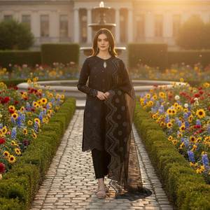 Oferta Especial para el Mes de Eid: Último Diseño en Salwar Kameez Tradicional de Tela Pura y Ligera / Traje Salwar Kameez de Moda al por Mayor - Product Image 2