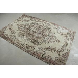 Tapis turc 4,4 x 6,9 pieds, tapis vintage, tapis oriental en laine marron - Product Image 2
