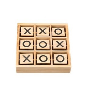 Juego de madera Natural Tic Tac Toe para niños, juego de mesa de rompecabezas familiar, juego de dos jugadores de buena calidad, Decoración de mesa de café de Hotel - Product Image 1