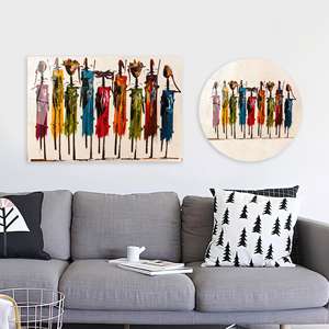 Impresión Vibrante de Personas Africanas: Obra de Arte en Lienzo con Vidrio de Colores, ARTE EN VIDRIO TEMPERADO - Product Image 1