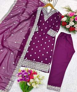 Wholesale Party Wear Gown for Eid Georgette with Embroidery - Product Image 2