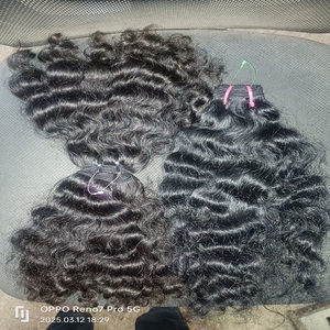 NATUREL GROSSIÈRE BOUCLÉS EXTENSIONS de CHEVEUX INDIENS VIERGES - Product Image 3