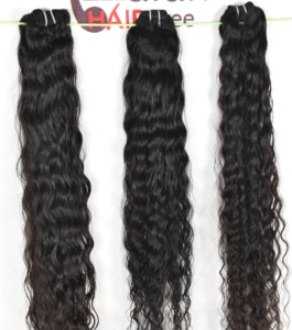 Extensions de cheveux humains 100% naturels du temple du sud de l'Inde, ondulés, vierges, non traités, double trame mécanique avec style ondulé - Product Image 1