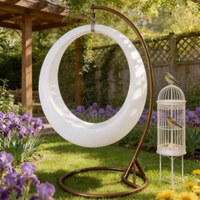 Chaise suspendue lumineuse à LED pour extérieur, en plastique PE, avec télécommande et changement de couleur, balançoires lumineuses pour patio