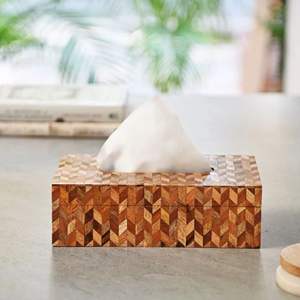 กล่องกระดาษทิชชู่ไม้ธรรมชาติสไตล์ทันสมัยสำหรับโต๊ะและเครื่องครัวขายส่งราคาดีในเวียดนาม - Product Image 3