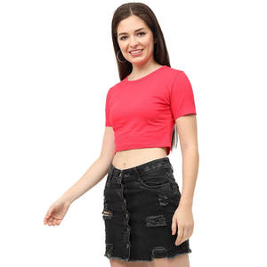 Top corto para mujer con logotipo personalizado modesto sencillo y sencillo superventas, cómodo Top corto de algodón 100% lavado a mano para mujer - Product Image 2