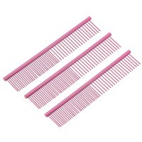 Peigne pour chat et chien en acier inoxydable plaqué bleu de 6,5 pouces de conception simple avec extrémités arrondies pour tapis à nœuds et épilation en vrac