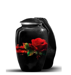 Urnas para cenizas humanas Urna de cremación de flores Funeral para cenizas para mujeres y hombres Urnas decorativas Rosa grande - Product Image 1