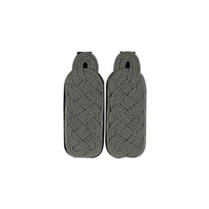 Custom General Officer Shoulder <b>Boards</b> with <b>Light</b> Grey Piping Premium Embroidered Duty Uniform Epaulettes - Product Image 1