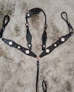 Haute qualité personnalisé Premium Western Horse Headstall collier de poitrine usiné à la main perlé Cactus Design bas prix équitation équestre - Product Image 1